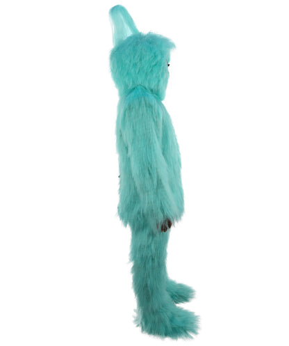 HPO Unisex Blue Furry Monster Costume, Mask and Bundle Set | Full Body Fur Costume with Matching Mask | Soft Plush Halloween Cosplay Outfit for Parties, Mascots & Performers