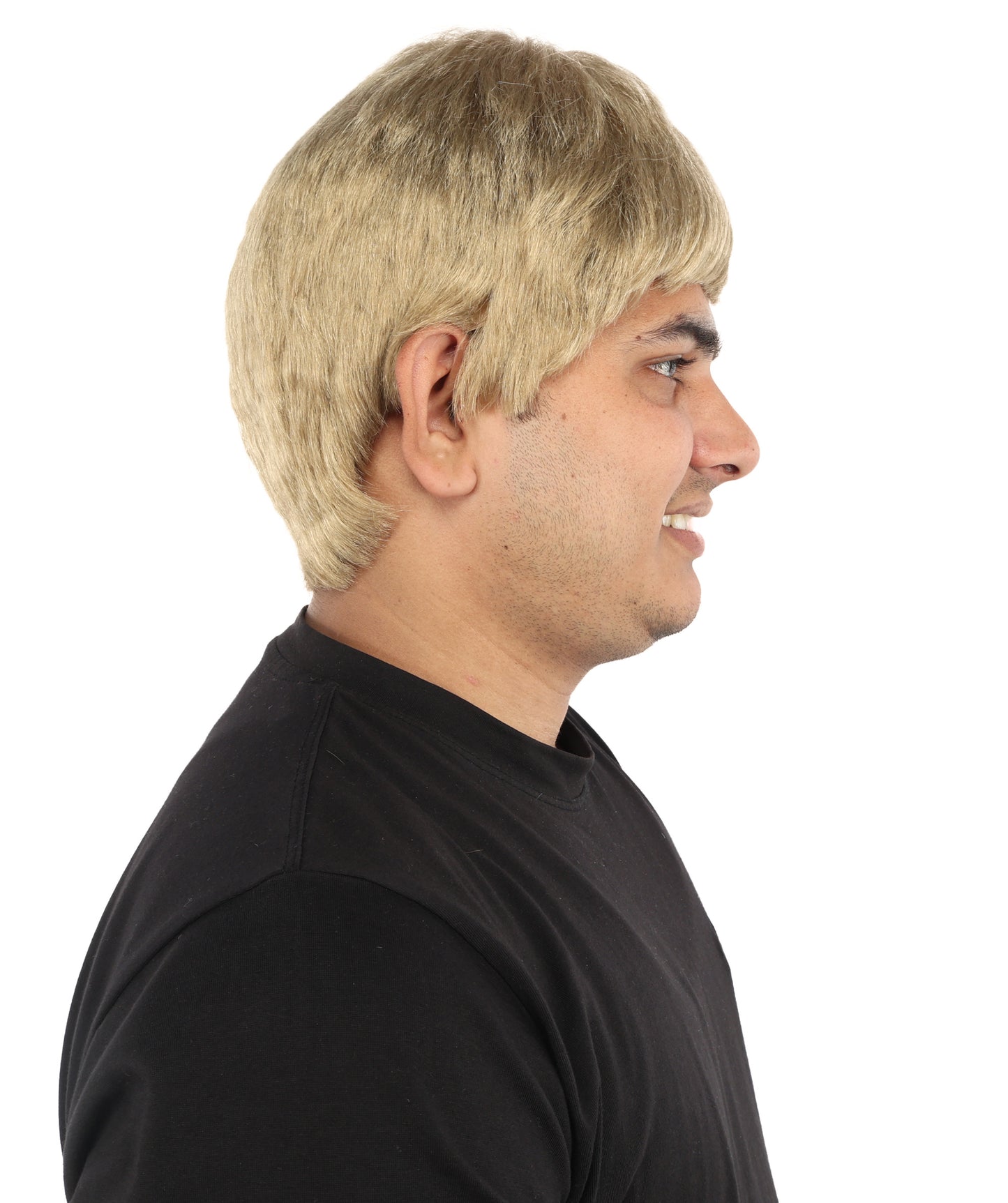HPO Britpop Musician Mens Wig | 9 Inch Sandy Ash Blonde Short Crop | Party Halloween Cosplay Theater 90s Rockstar Costume Events