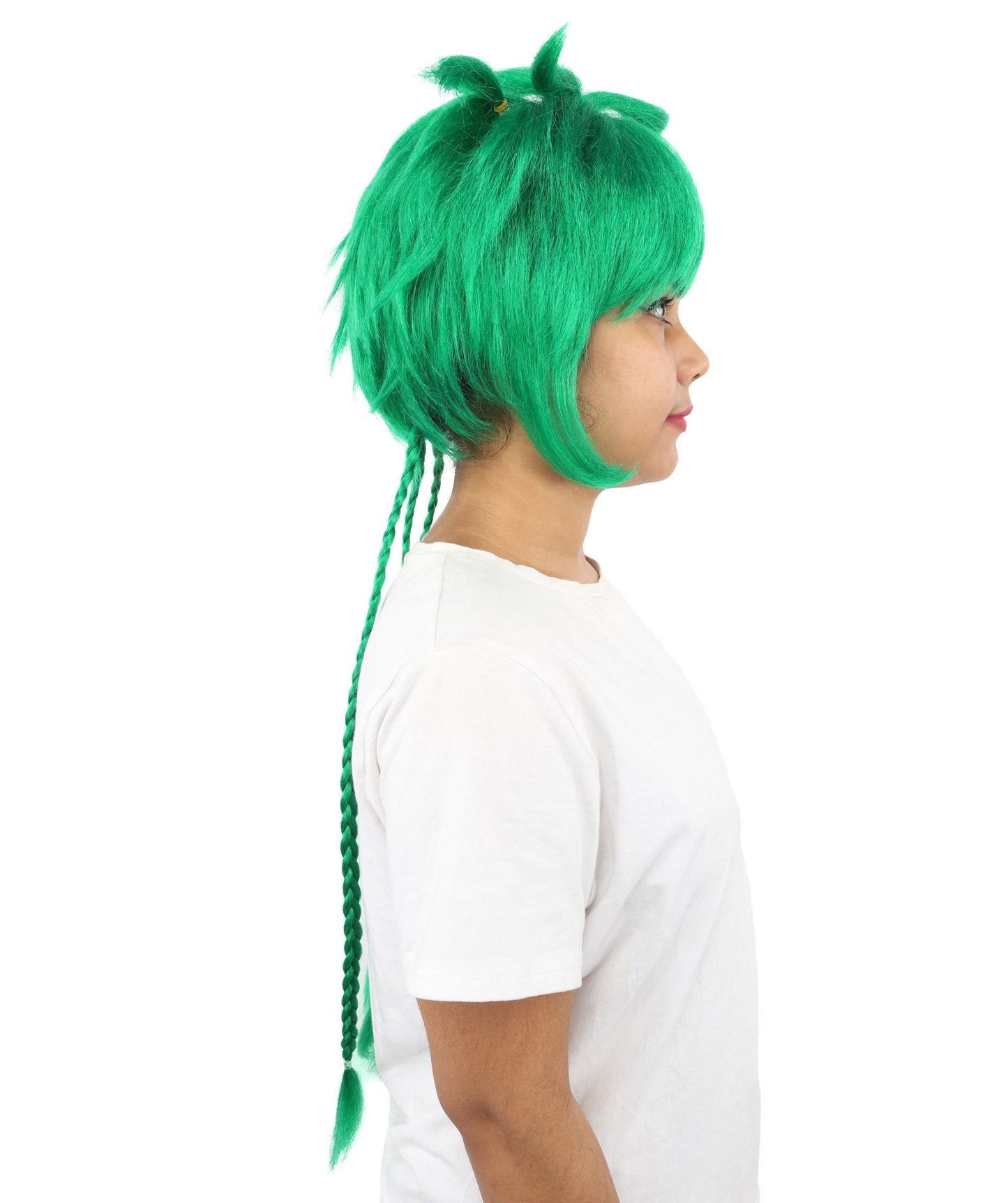 HPO Adult Women's Animal Ear Braided Wig | Multiple Color Options | Synthetic fiber, short bob with sculpted ears and long micro-braids, breathable base | Party, Halloween, theater, drag, performance, costume events