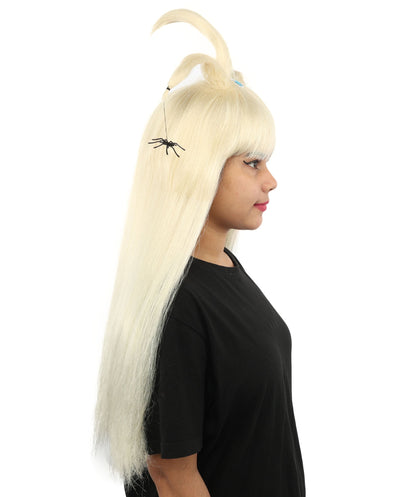 HPO Adult Women's Spider Gothic Sculpted Wig | Multiple Color Options, create of synthetic fiber, architectural spider-leg loops with blunt bangs, breathable base | Party, Halloween, theater, drag, performance, costume events
