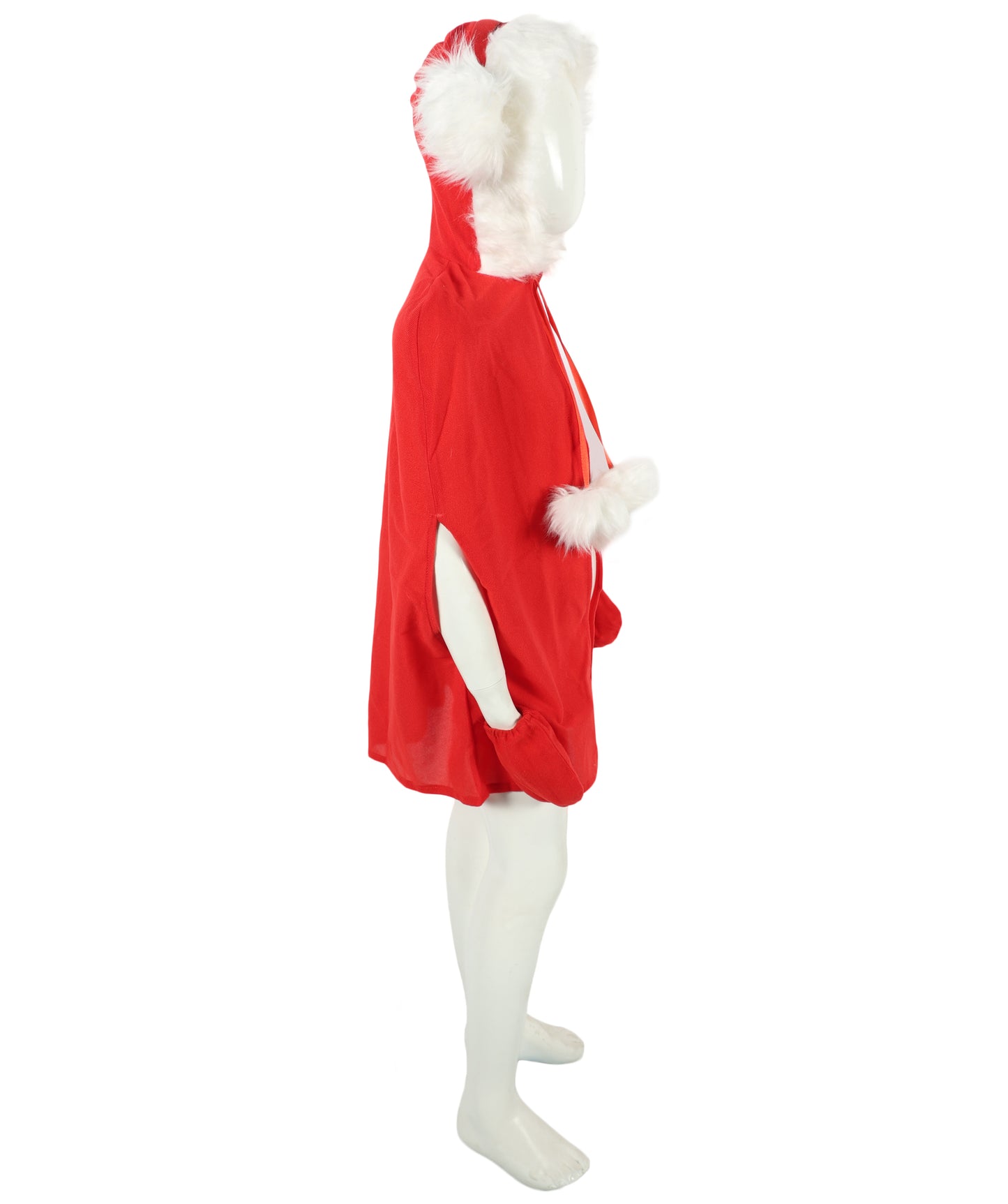 HPO Adult/Teen Women’s Festive Winter Character Costume | Red Holiday Dress with Faux Fur Trim | Lightweight Breathable Fabric –  for Parties & Stage