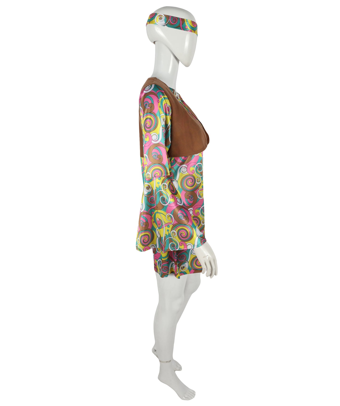 HPO Adult Women’s 60’s Hippie Costume Set | Retro Flower Power Outfit | for Halloween, Themed Parties, Stage & Roleplay