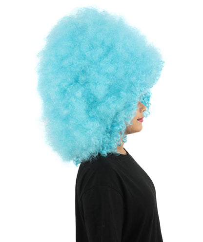 HPO Women's Giant White Glitter Afro Wig | Massive Puffy Sparkle Hair with Silver Sheen, Synthetic Fiber & Breathable Cap | Halloween, Troll Roleplay, 70s Disco Party, Theater & Funny Costume
