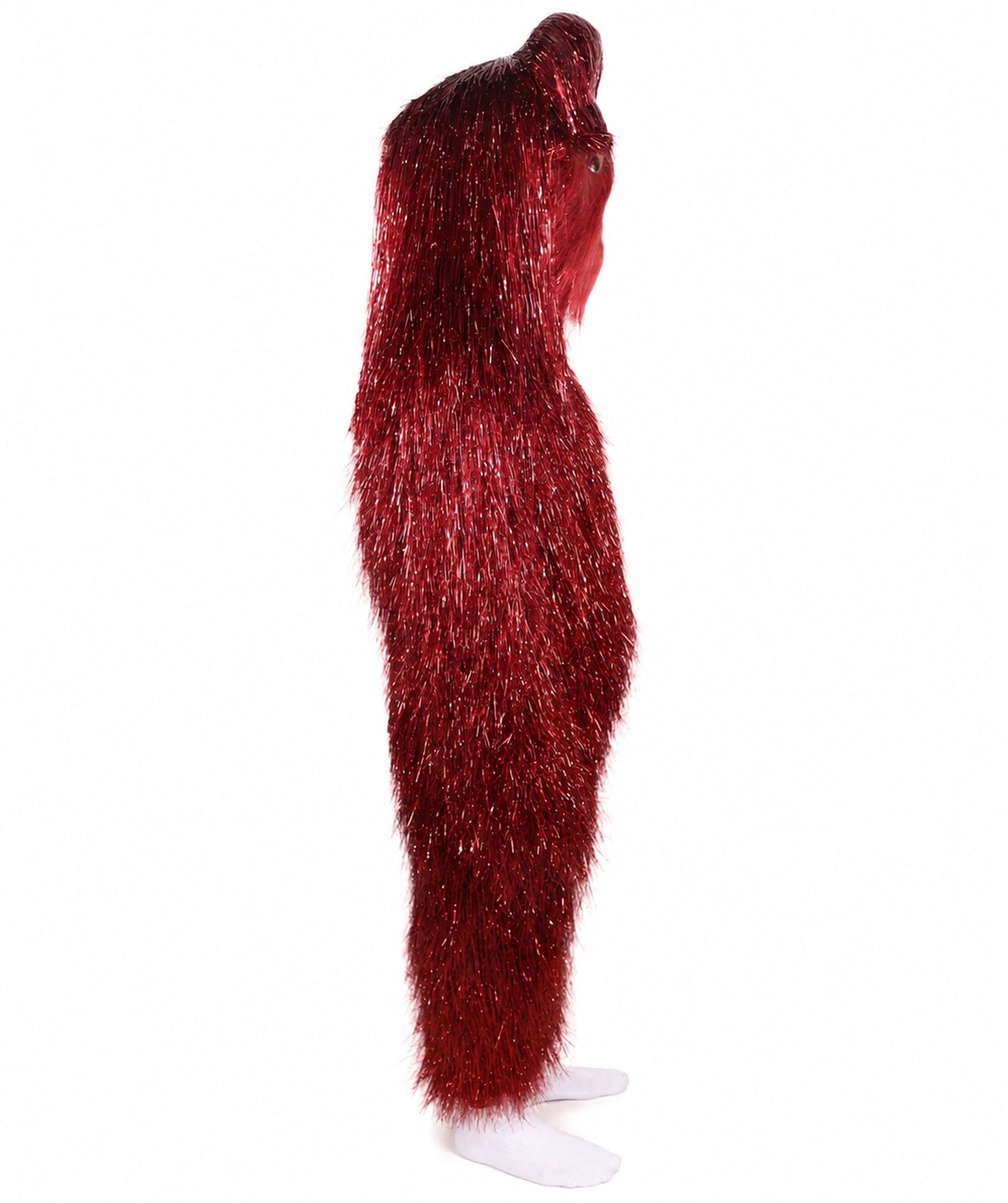 HPO Unisex Teen Extreme Tinsel Hairy Person Costume Bundle & Mask Set - Full-Body Tinsel Hair Suit Extra-Long Costume Wig for Halloween, Cosplay & Parties - Multiple Color Options