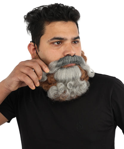 HPO Men's Rugged Warrior Wig & Beard Set  – Beard for Costume Roleplay | Tough Soldier Look for Cosplay, Halloween, Film-Inspired Characters