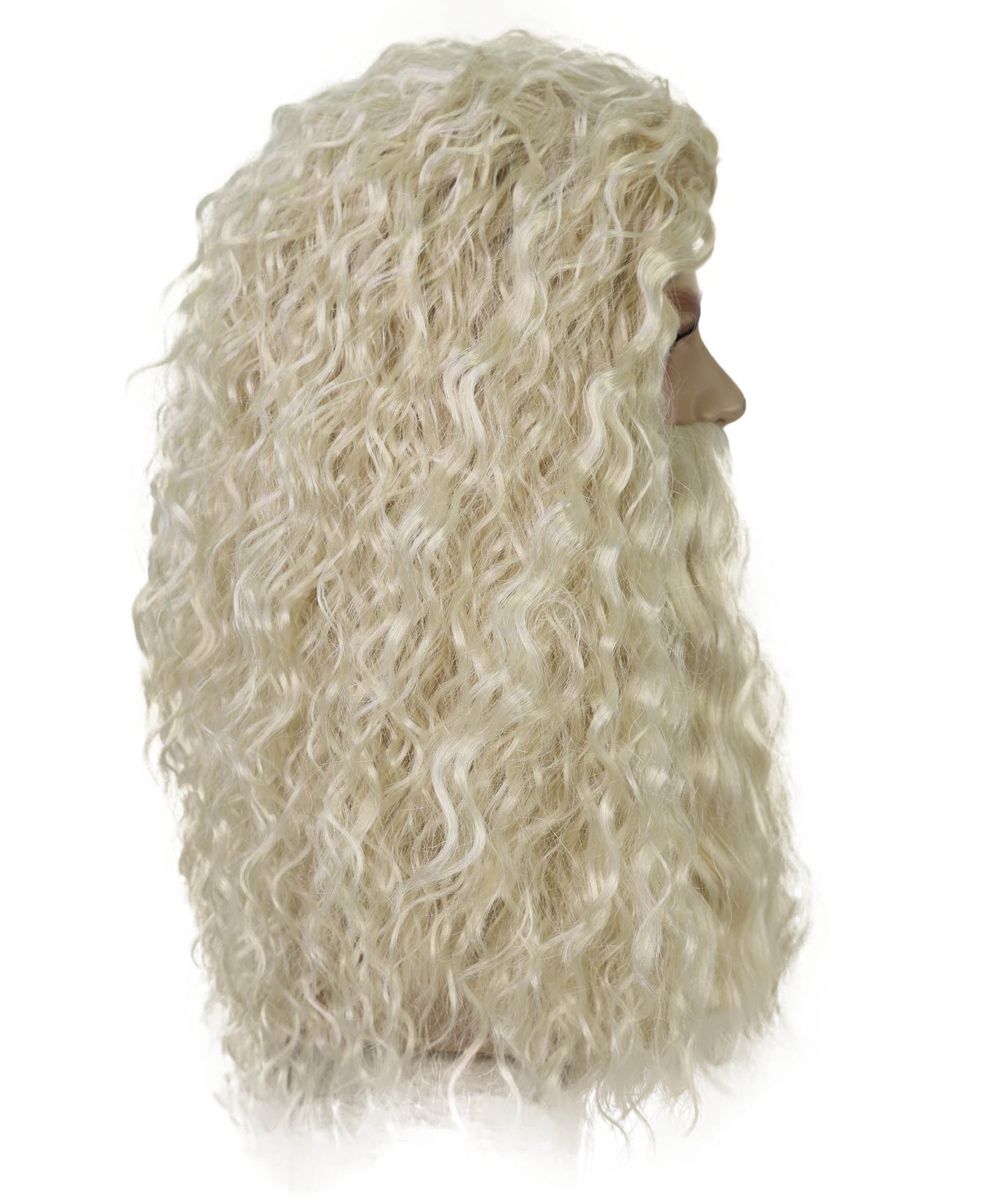 Santa Claus Grey Wig and Beard Set | White Christmas | Premium Breathable Capless Cap