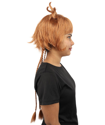 HPO Adult Women's Animal Ear Braided Wig | Multiple Color Options | Synthetic fiber, short bob with sculpted ears and long micro-braids, breathable base | Party, Halloween, theater, drag, performance, costume events