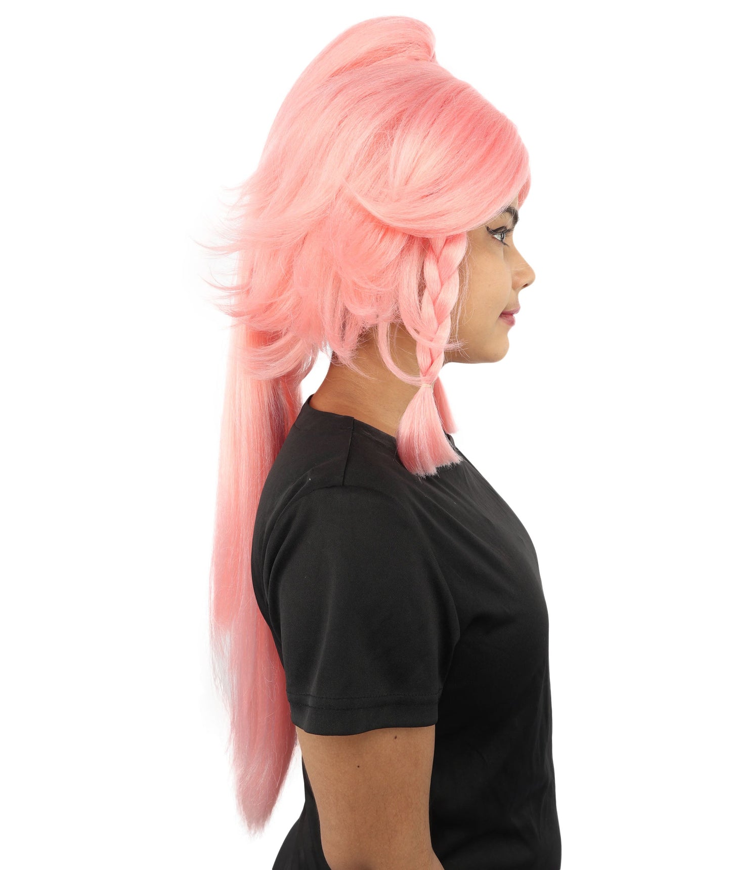 HPO Adult Women's Alien Nature Spirit Hair | Multiple Color Options | Soft Textured Bob with Beaded Braids, Heat Resistant Synthetic Fiber & Breathable Mesh | Halloween, Fantasy Roleplay, Themed Party, Theater & Carnival