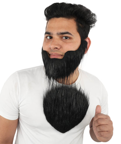 HPO Men's Werewolf Beard And Chest Wig | Flame-Retardant Synthetic Fiber With Capless Cap | Ideal For Theater, Halloween And Cosplay