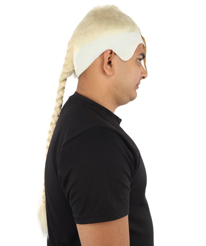 HPO Adult Men's Men's Adhesive Front Military Wig | Multicolor Options | Dark High and Tight Style with Glue-On Sideburns, Synthetic Fiber & Realistic Hairline | Halloween, Sci-Fi Roleplay, Special Effects Makeup & Costume Events