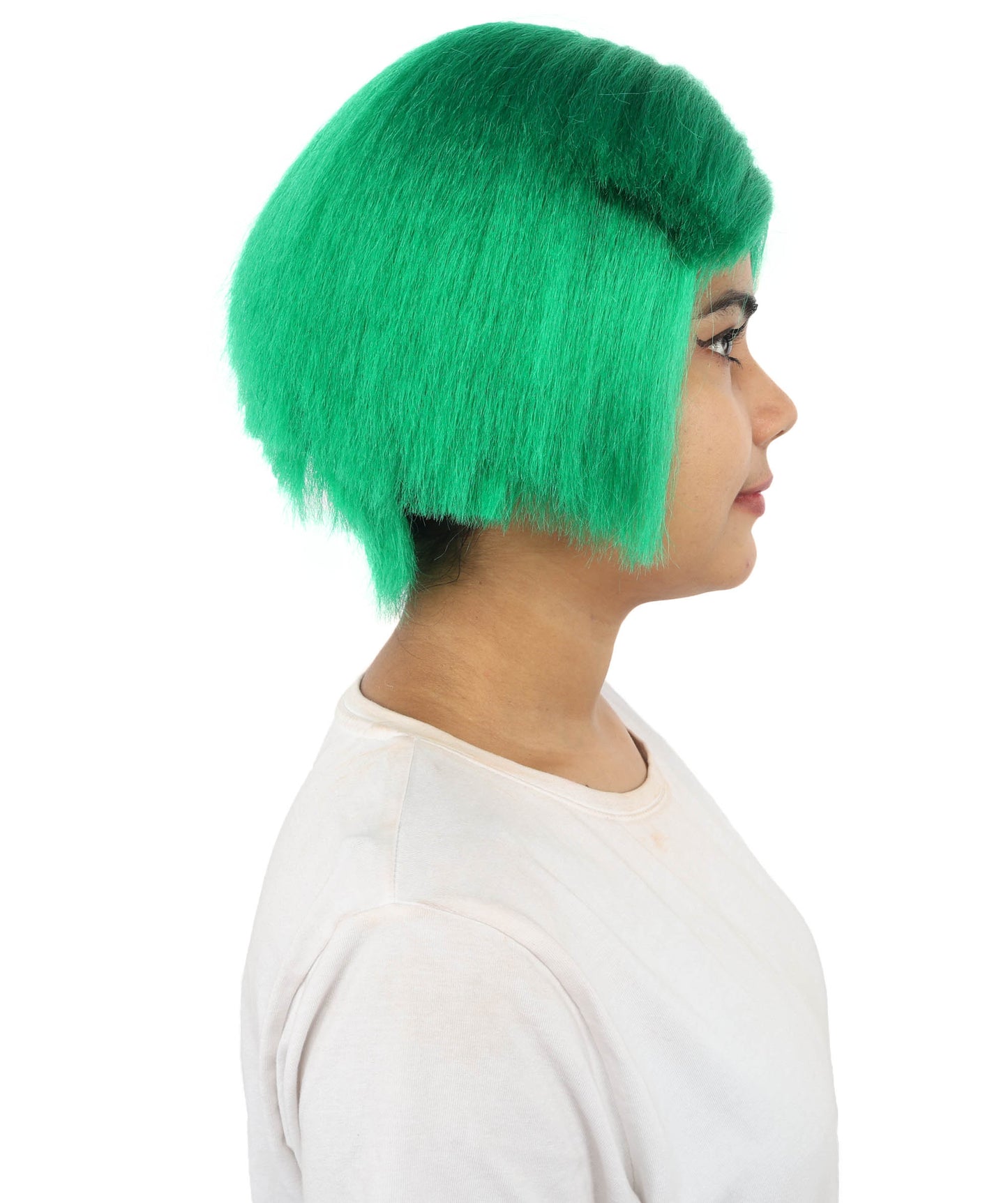 HPO Women’s Neon Yellow Bob Wig with Bangs—Bright Straight Cut Wig | Celebrity Inspired Hairpiece for Party, Halloween and Cosplay