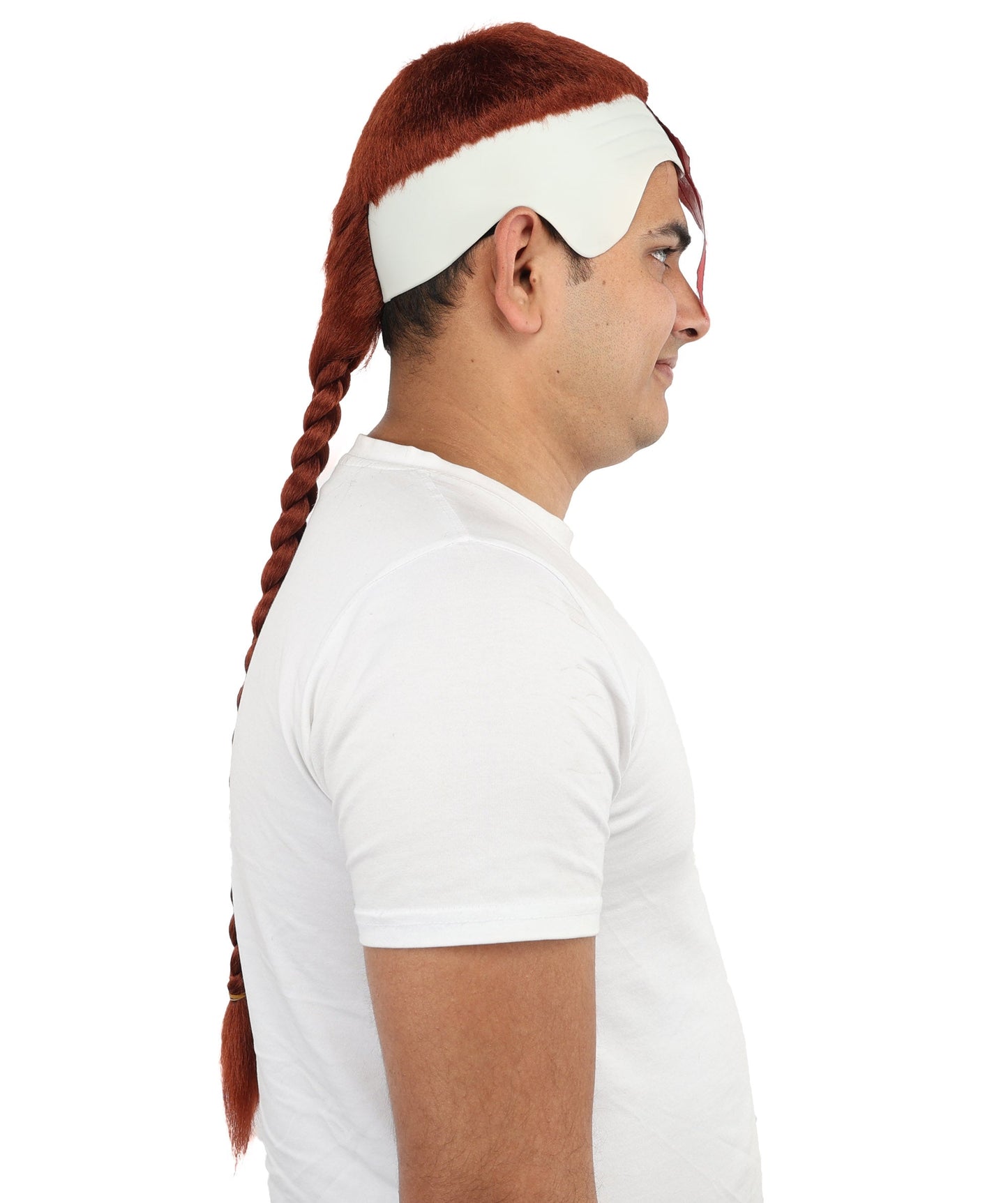HPO Adult Men's Men's Adhesive Front Military Wig | Multicolor Options | Dark High and Tight Style with Glue-On Sideburns, Synthetic Fiber & Realistic Hairline | Halloween, Sci-Fi Roleplay, Special Effects Makeup & Costume Events
