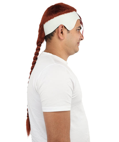 HPO Adult Men's Men's Adhesive Front Military Wig | Multicolor Options | Dark High and Tight Style with Glue-On Sideburns, Synthetic Fiber & Realistic Hairline | Halloween, Sci-Fi Roleplay, Special Effects Makeup & Costume Events