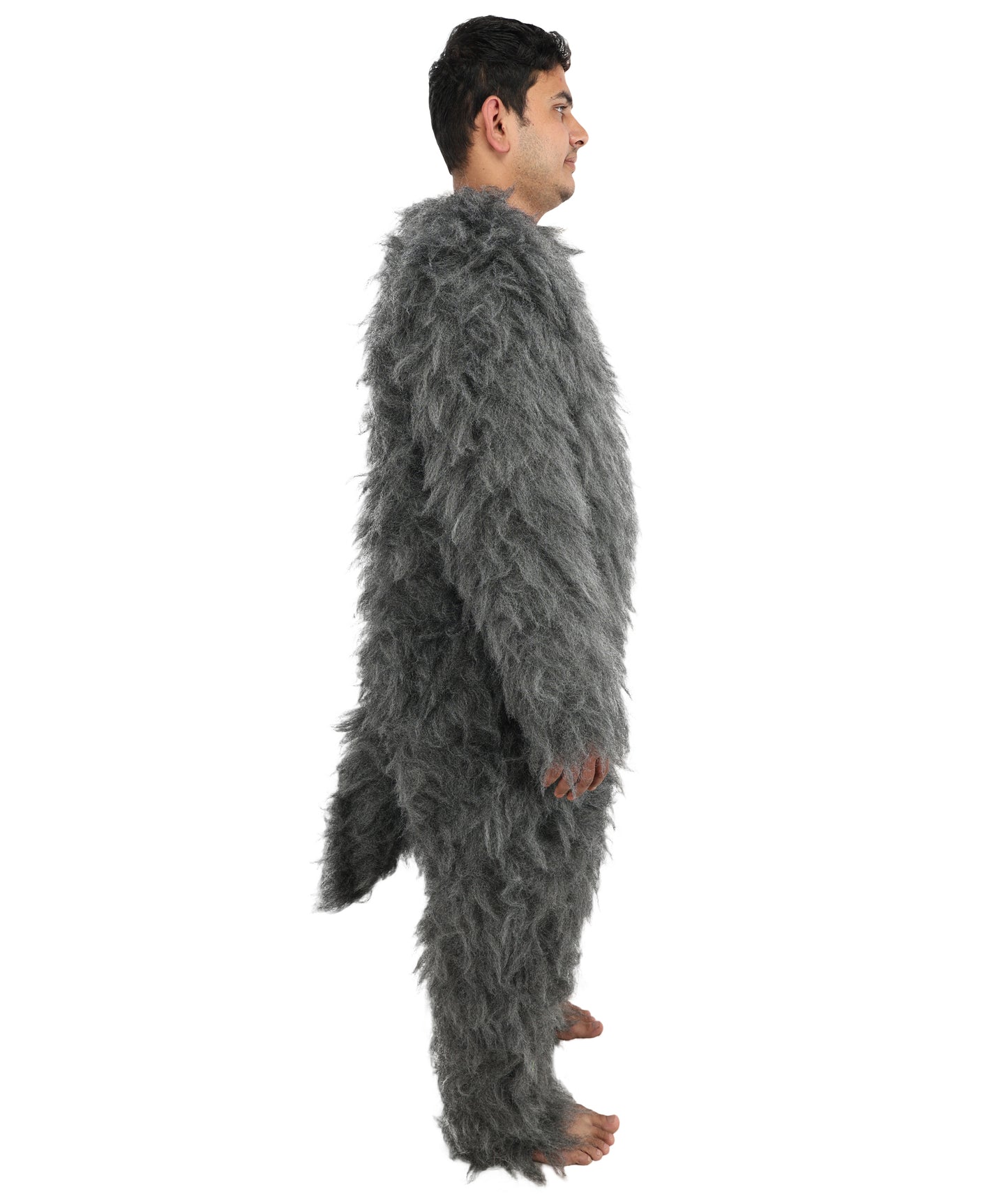 HPO Unisex Dark Grey Wolf Mascot Costume Bundle & Mask Set | Realistic Animal Full Coverage Outfit | Crafted for Parties and Cosplay events