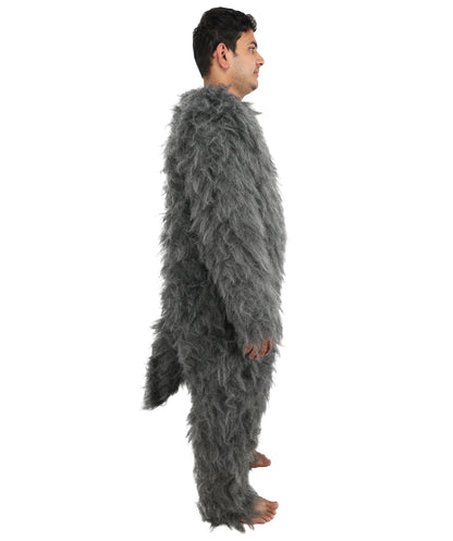 HPO Unisex Dark Grey Wolf Mascot Costume Bundle & Mask Set | Realistic Animal Full Coverage Outfit | Crafted for Parties and Cosplay events