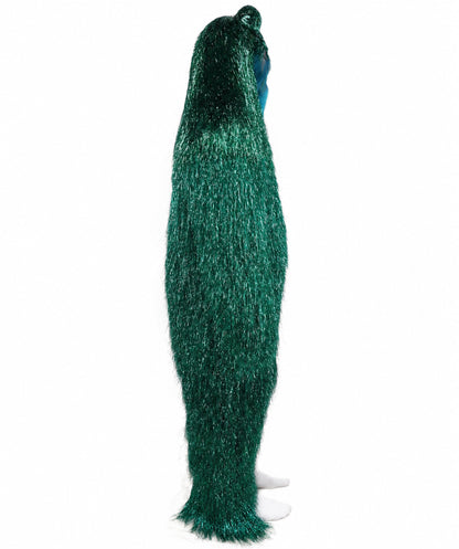 HPO UnisexTinsel Hairy Costume, Bundle & Mask Set | Full-Body Suit & Matching Mask | Long Hair Funny Costume for Halloween, Performers, Cosplay & Mascots | Multicolor Options