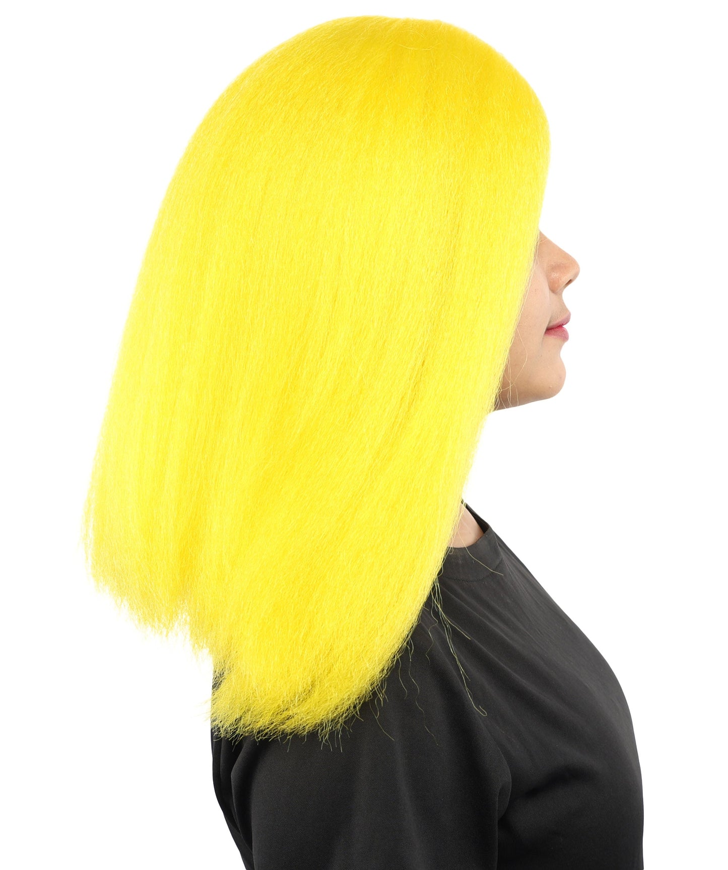 HPO Adult Women's Long Rounded Cartoon Hair Wig | Multiple Color Options | Bubble Bob, Deep Side Part, Heat Friendly Synthetic Strands & Breathable Net | Fancy Dress, Stage Show, Animated Character Events, Halloween & Festival