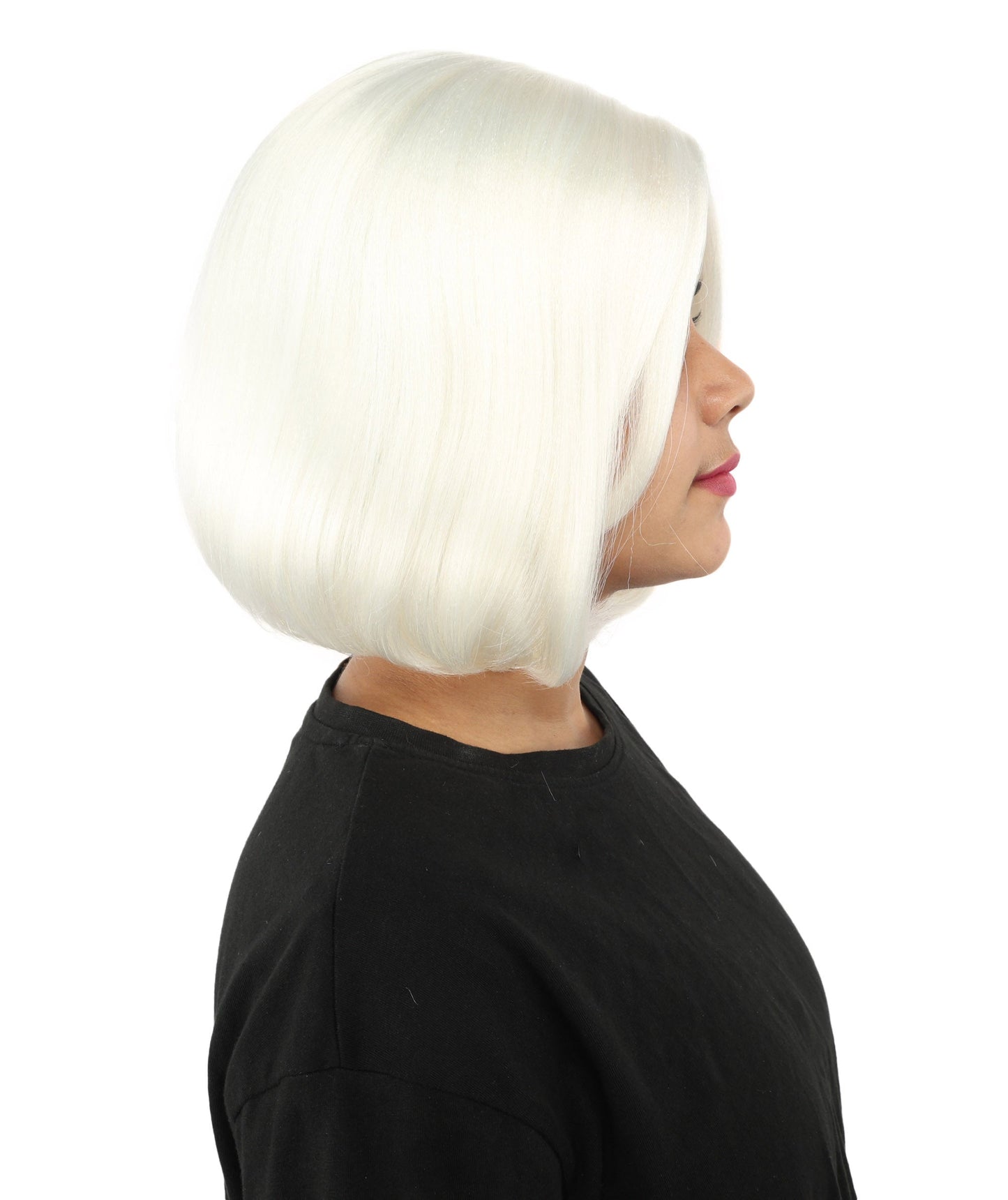 Adult Women's Two-Tone Bob Wig | Multiple Color Options | Short Straight Blunt Cut Inspired by American Pop Artist Look | Natural Hairline for Halloween and Cosplay