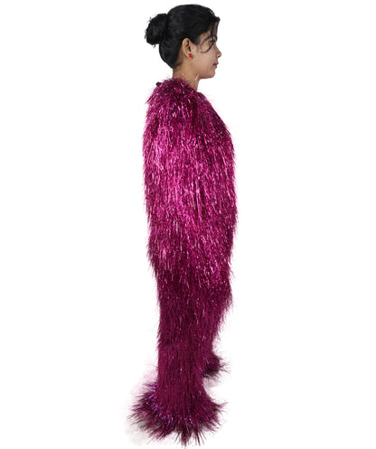 HPO Unisex Teen Extreme Tinsel Hairy Person Costume Bundle & Mask Set - Full-Body Tinsel Hair Suit Extra-Long Costume Wig for Halloween, Cosplay & Parties - Multiple Color Options