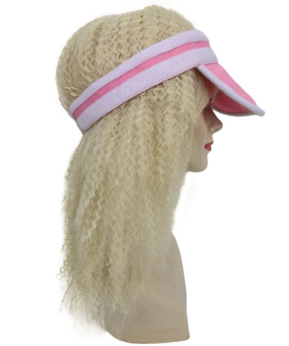 Poker Visor Wig with Blonde Cap for Adults – Party Hair Accessory for Casino Night & Theme Parties