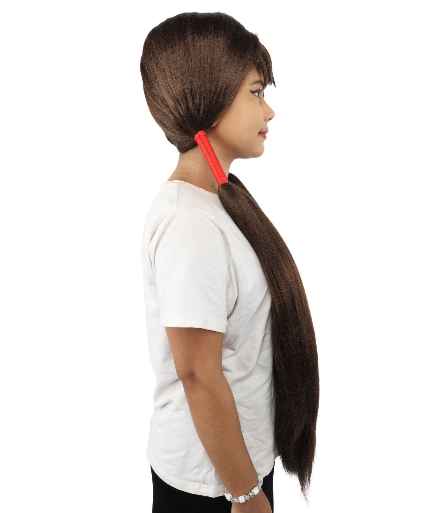 HPO Women's Extra Long Pigtail Wig | Multicolor Options | Floor Length Straight Twin Tails with Bangs, Heat Friendly Synthetic Fiber & Adjustable Cap | Halloween, Fairy Roleplay, Magical Girl Theme, Theater & Carnival
