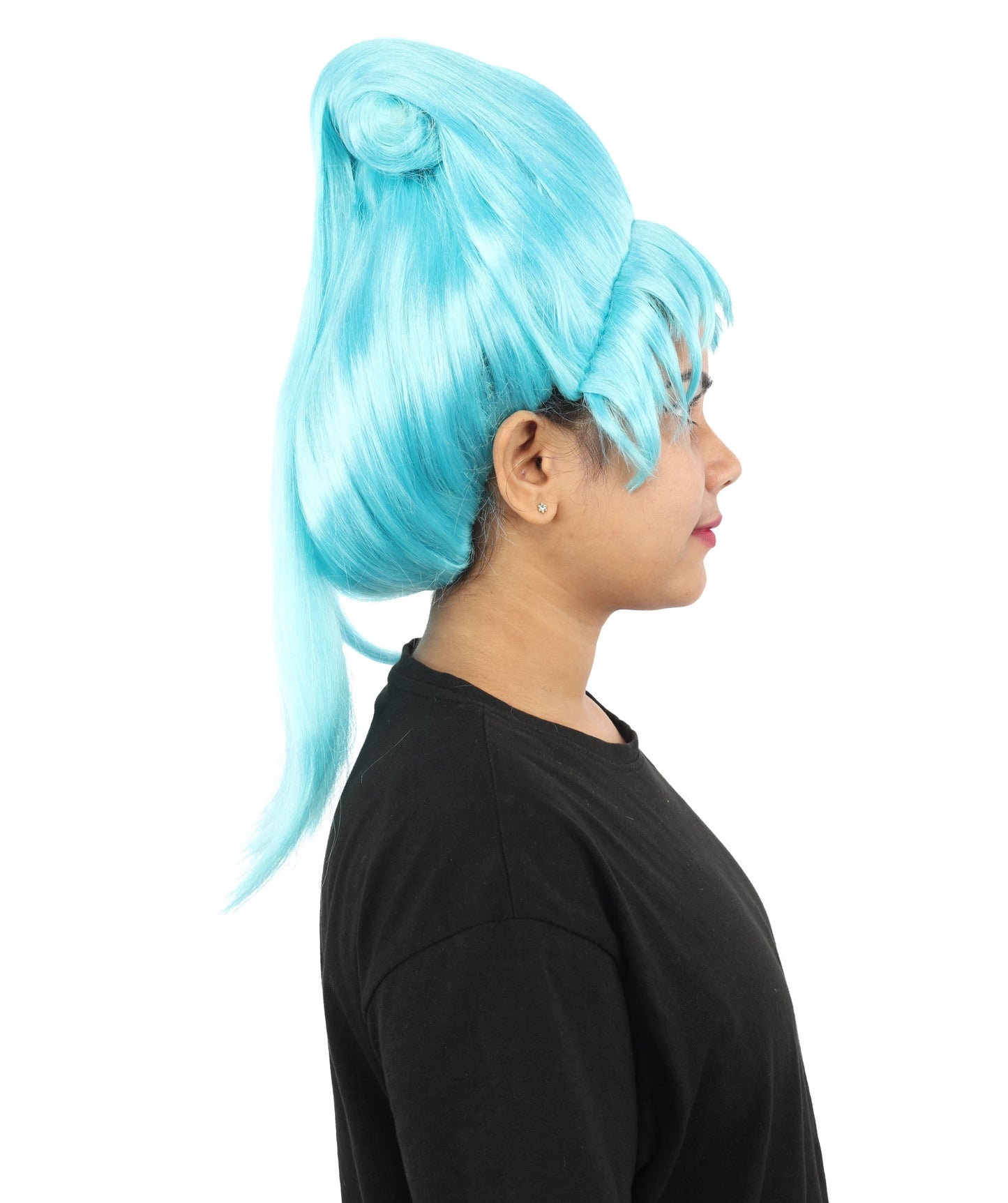 HPO Adult Women's Avant-Garde Bouffant Wig | Multiple Color Options | Create of synthetic fiber, massive smooth updo with micro bangs, breathable base | Party, Halloween, theater, drag, performance, costume events