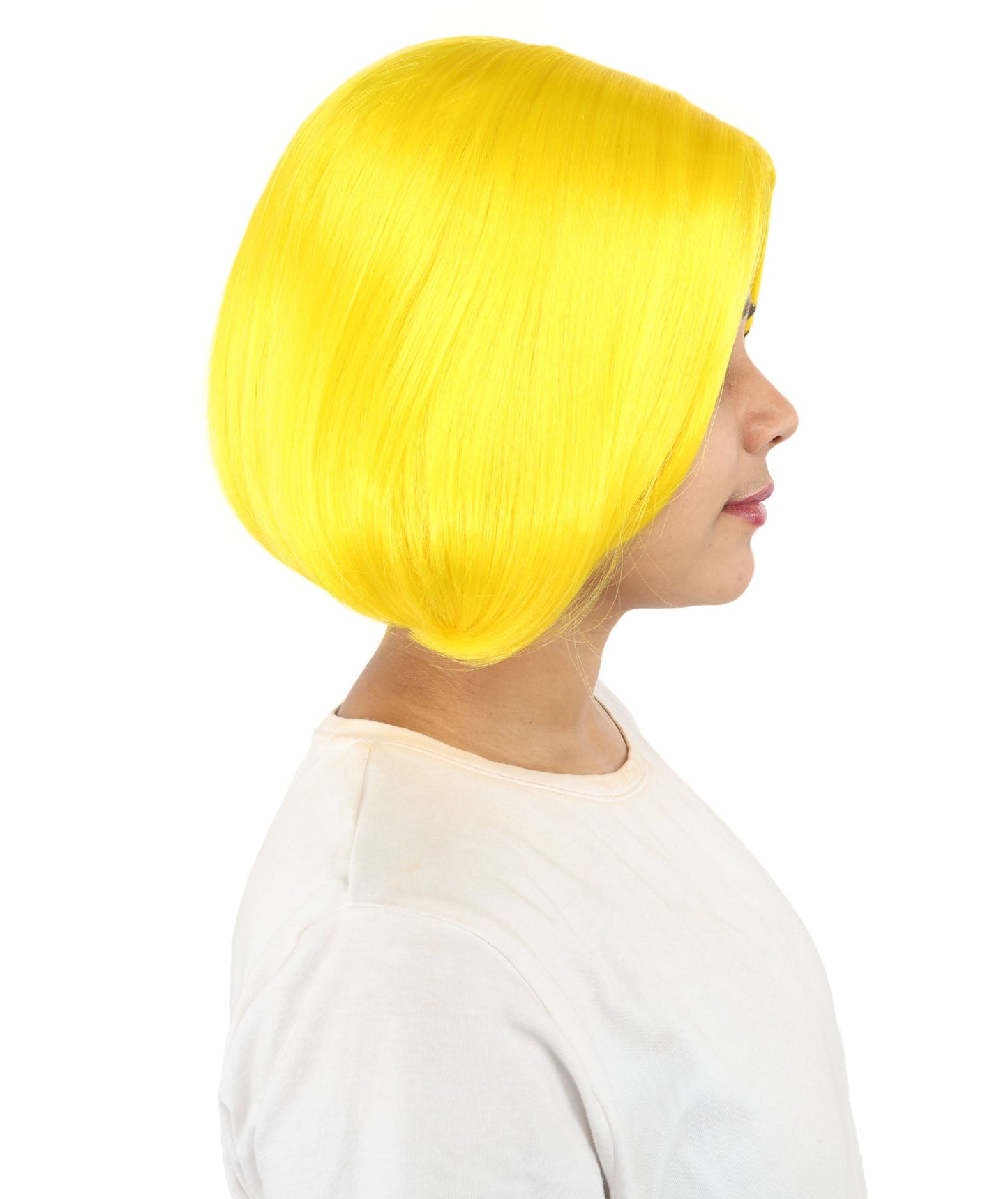 Adult Women's Two-Tone Bob Wig | Multiple Color Options | Short Straight Blunt Cut Inspired by American Pop Artist Look | Natural Hairline for Halloween and Cosplay