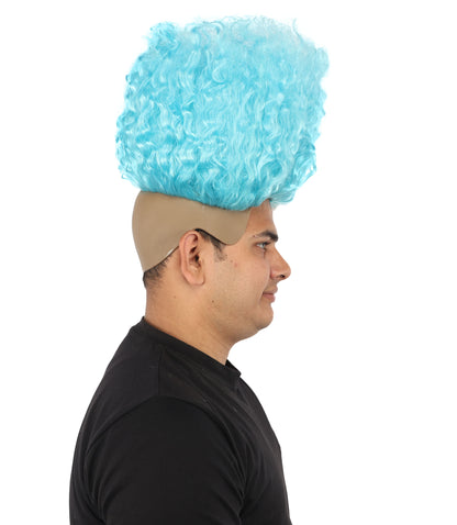 HPO Men’s Tall Afro Wig | Multicolor Options | Animated Scientist Style Hair | Funny Hairpiece with Bouncy Curls and Capless Cap | Retro Nerd Look for Parties, Shows & Halloween