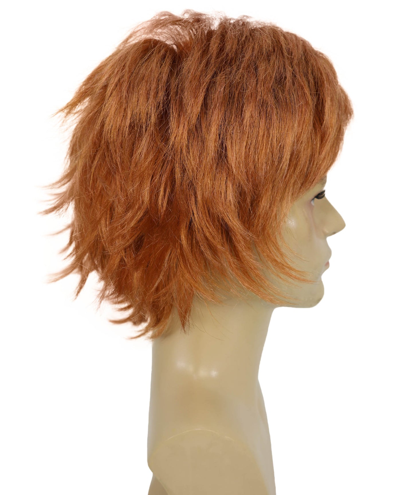 HPO Adult Men’s Long Fringed Strawberry Blonde Wig | Layered Shag Style with Frayed Bangs, Parties & Themed Events