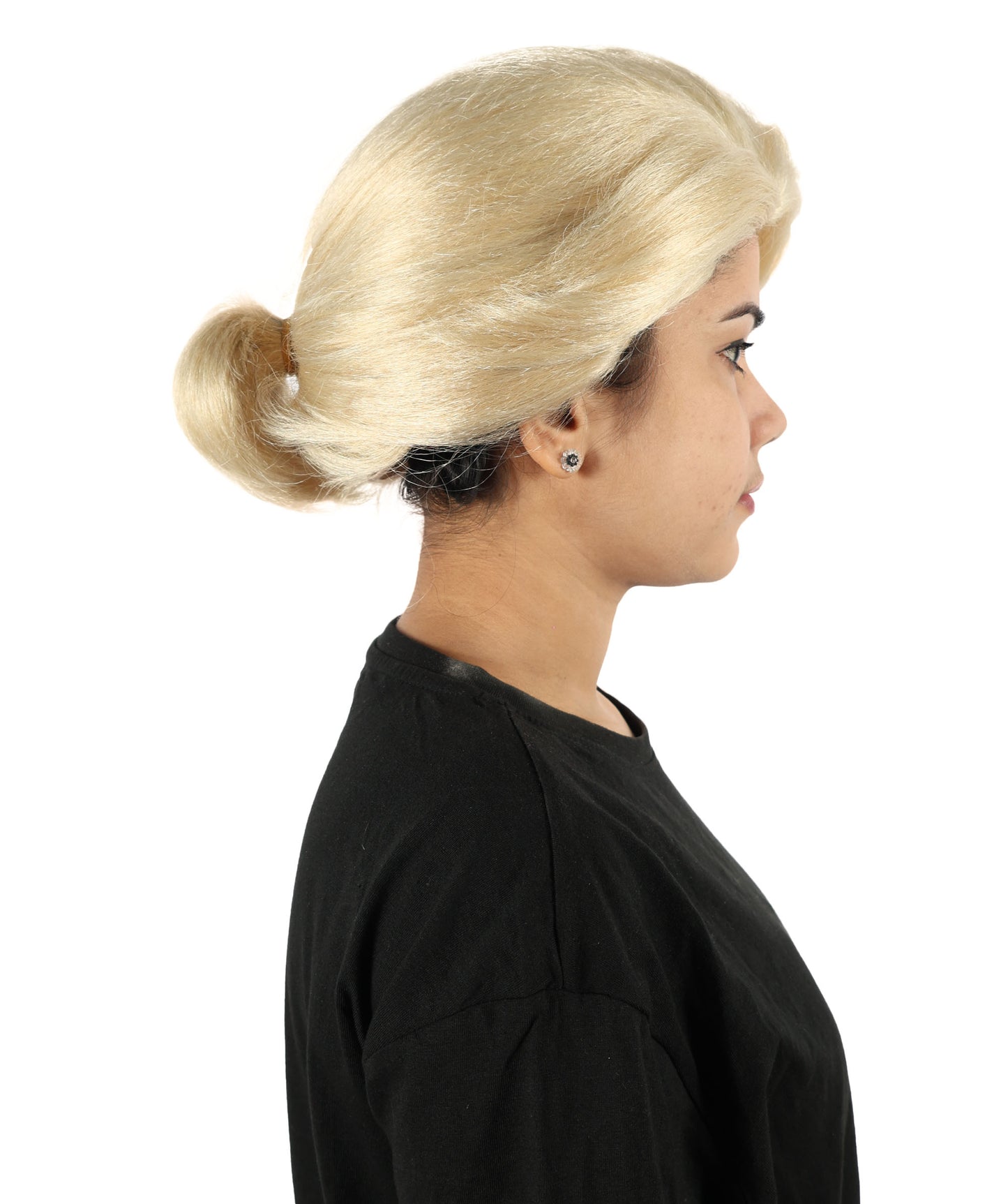 HPO Women’s Blonde Updo Wig – Strong Female Leader Headpiece | Elegant Side Part Costume Wig for Halloween, Cosplay & Uniformed Characters