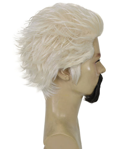 HPO Adult  Men’s Blonde Pointed Goatee-Style Mustache | Self-Adhesive Costume Facial Hair | Flame-retardant Synthetic Fiber
