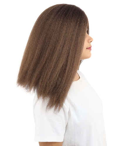 HPO Adult Women's Long Rounded Cartoon Hair Wig | Multiple Color Options | Bubble Bob, Deep Side Part, Heat Friendly Synthetic Strands & Breathable Net | Fancy Dress, Stage Show, Animated Character Events, Halloween & Festival