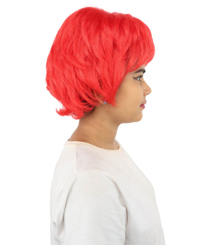 HPO Adult Women's Short Silver White Pixie Wig  | Edgy Layered Cut with Bangs | Synthetic Hair Wig for Stage Fashion, Cosplay, Halloween & Bold Party Looks