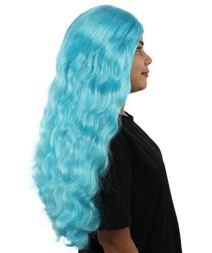 HPO Adult Women's Long Wavy Wig | Multiple Color Options | Center Parted Ginger Curls with Voluminous Ends, Heat Resistant Synthetic Fiber & Breathable Cap | Halloween, Teen Roleplay, Theater, Themed Party & Costume Events