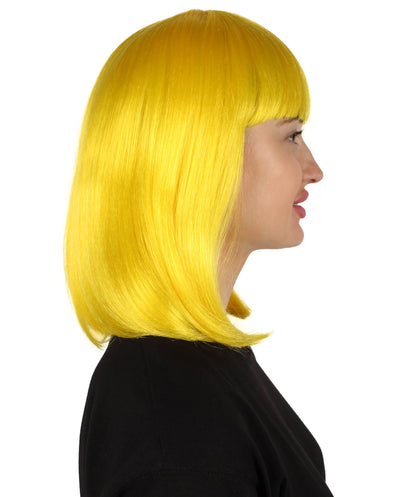 HPO Women's Shoulder Length Bob Wig Collection | Straight Halloween Wig Multiple Color Option | Premium Breathable Capless Cap
