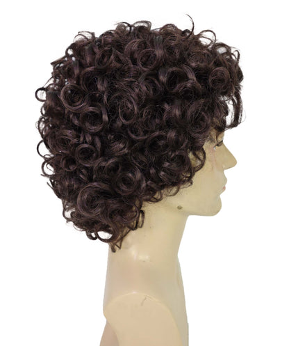 HPO Adult Male WIG Men Short Curly Dark Brown – Lightweight Synthetic Fiber, Perfect for Cosplay, Halloween, Historical Costumes, and Themed Events
