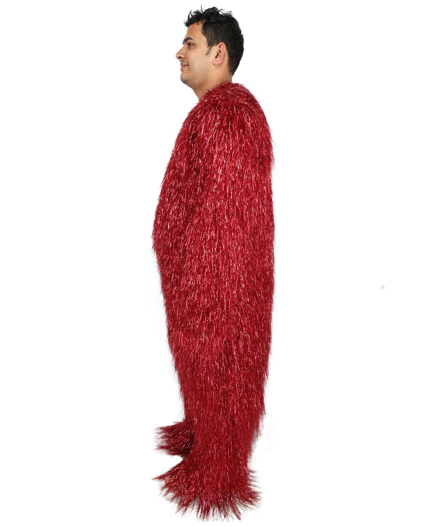 HPO UnisexTinsel Hairy Costume, Bundle & Mask Set | Full-Body Suit & Matching Mask | Long Hair Funny Costume for Halloween, Performers, Cosplay & Mascots | Multicolor Options