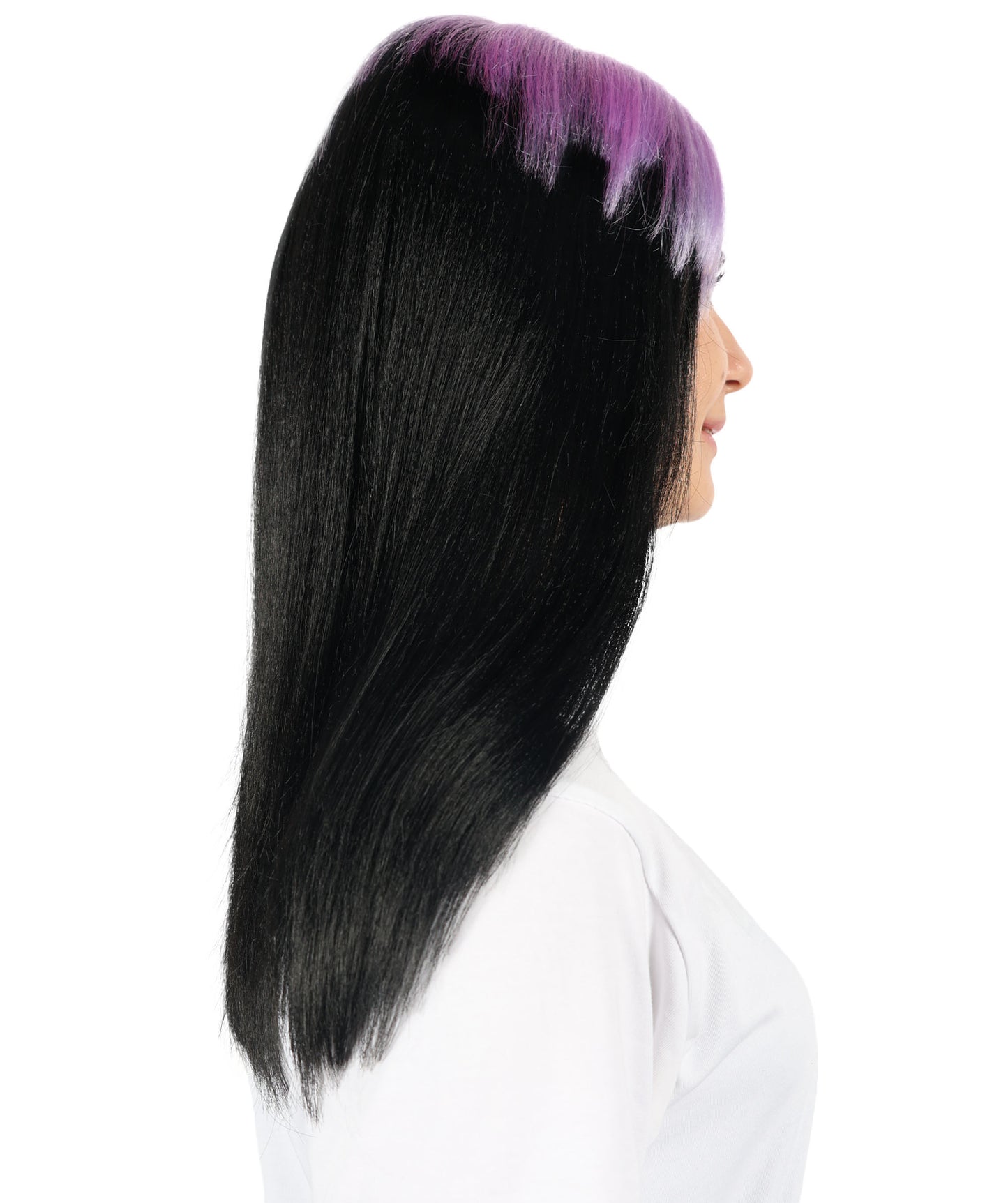Billie Pop 80's Mullet | Black Wig with Neon Green Roots and Choppy Bangs | Premium Halloween Wig