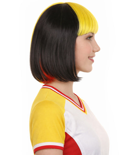 Women Patriotic Belgium Flag Bob Wig | Premium Breathable Capless Cap