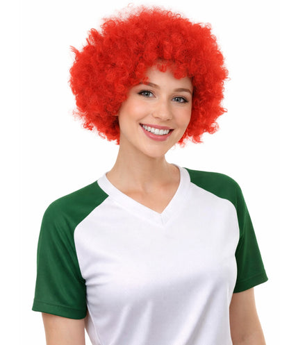 Poland Flag Sport Afro Halloween Wig