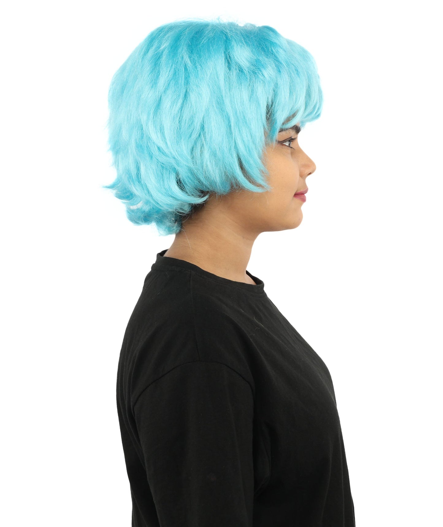 HPO Adult Women's Short Silver White Pixie Wig  | Edgy Layered Cut with Bangs | Synthetic Hair Wig for Stage Fashion, Cosplay, Halloween & Bold Party Looks