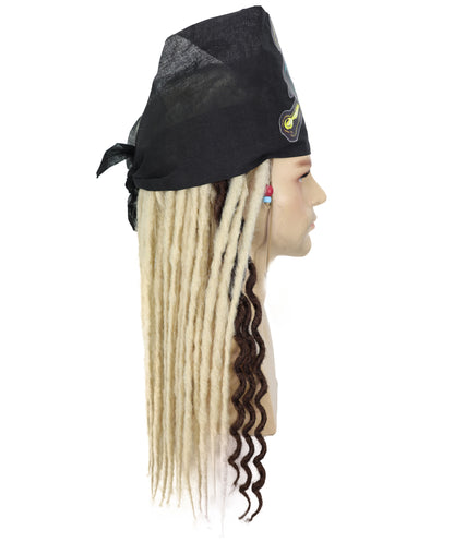 HPO Men's Pirate Dreadlocks Multicolor Options Wig | Halloween and Cosplay Wig | Flame-retardant Synthetic Fiber