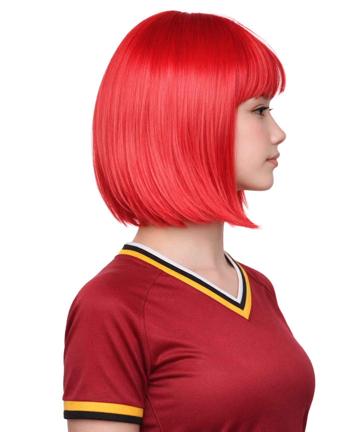 Tunisia Flag Sport Party Bob Wig | Sexy Party Halloween Wigs | Premium Breathable Capless Cap