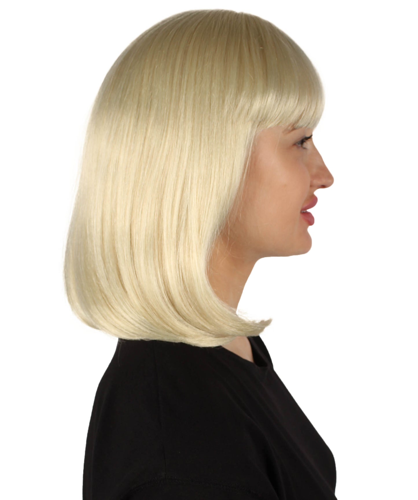 HPO Women's Shoulder Length Bob Wig Collection | Straight Halloween Wig Multiple Color Option | Premium Breathable Capless Cap