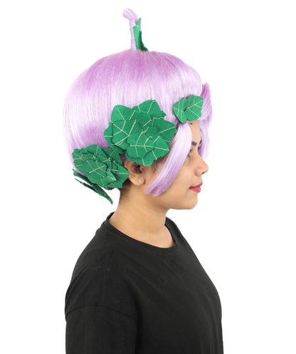 HPO Adult Women's Sculpted Pumpkin Show Wig | Multiple Color Options | Create of synthetic fiber, massive spherical updo with green leaf accents, breathable base | Halloween, theater, drag, performance, party, costume events