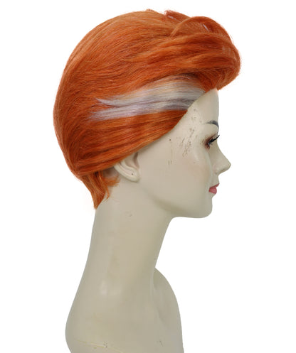 HPO Adult Women’s Animated Character Inspired Short Elegant Auburn Updo Wig | Ideal for Halloween | Breathable Cap
