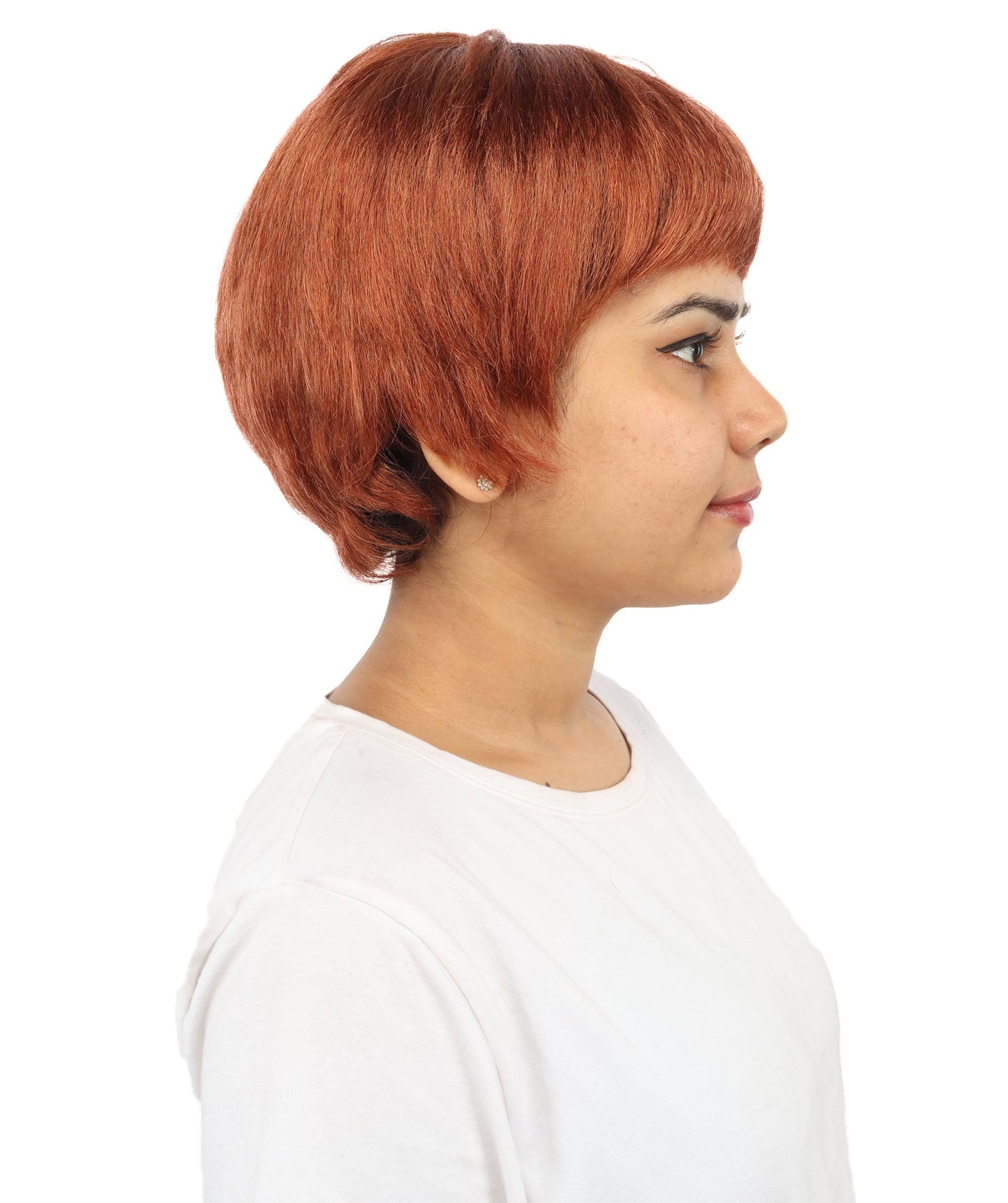HPO Adult Women's Anime Trainer Character Wig | Vibrant hue multicolor options, create of synthetic fiber, short choppy bob with high side ponytail, breathable base | Cosplay, Halloween, theater, party, performance, costume events