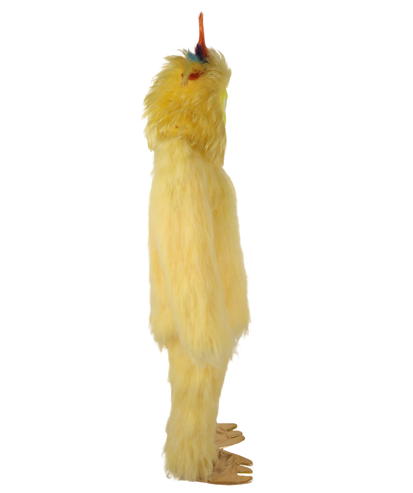 HPO Unisex Yellow Monster Mascot Costume, Mask and Bundle | Full Body Plush Furry Suit with Headpiece, Hands & Feet | Fun Cartoon Outfit for Halloween, Parades & Stage Performances