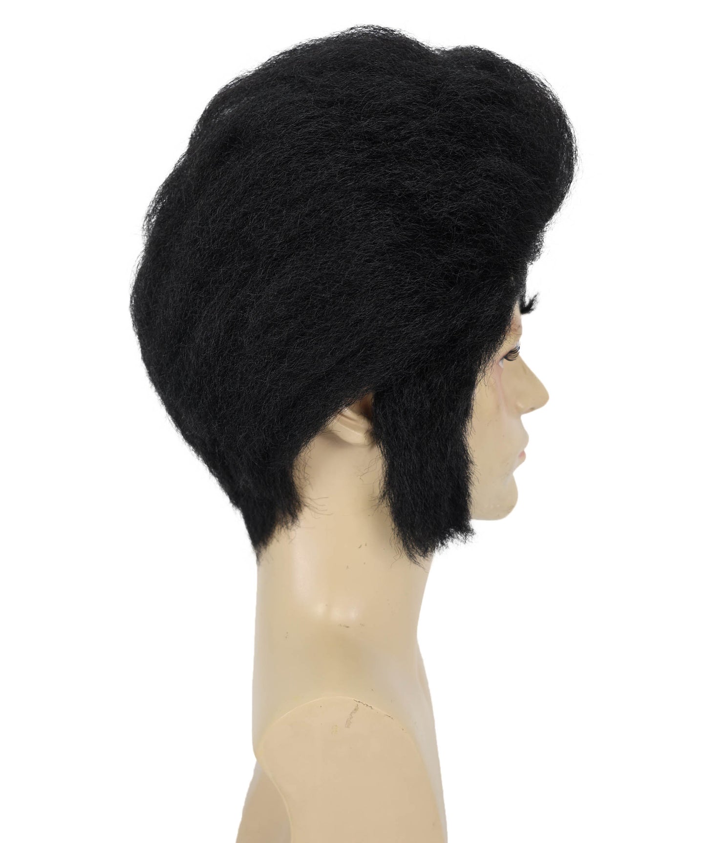 HPO Men’s Elvis Wig | Black Pompadour Hairpiece for Rock Star Look | Halloween Parties, Stage Acts & Themed Events