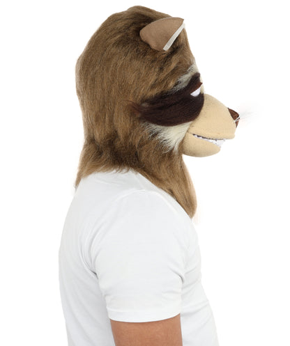 HPO Unisex Brown Bear Mascot Costume Bundle with Plush Head Mask Set | Animal Character Suit with Head Cover | Designed for Fancy Dress Wear